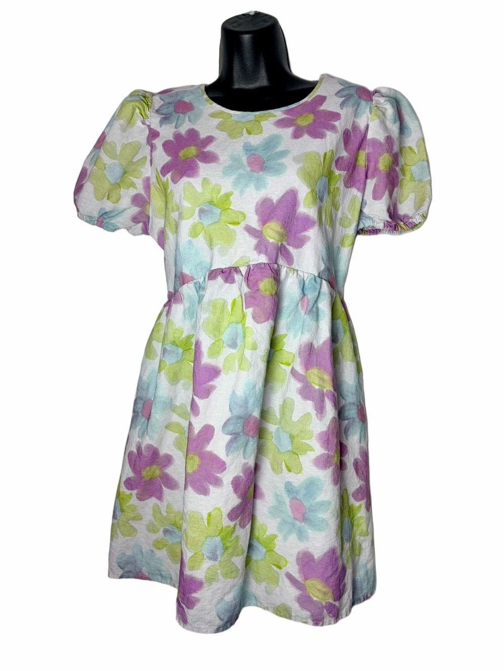 Sunday Best Aritzia Saida Pastel Floral Criss Cross Back Linen Blend Dress - Picture 5 of 10
